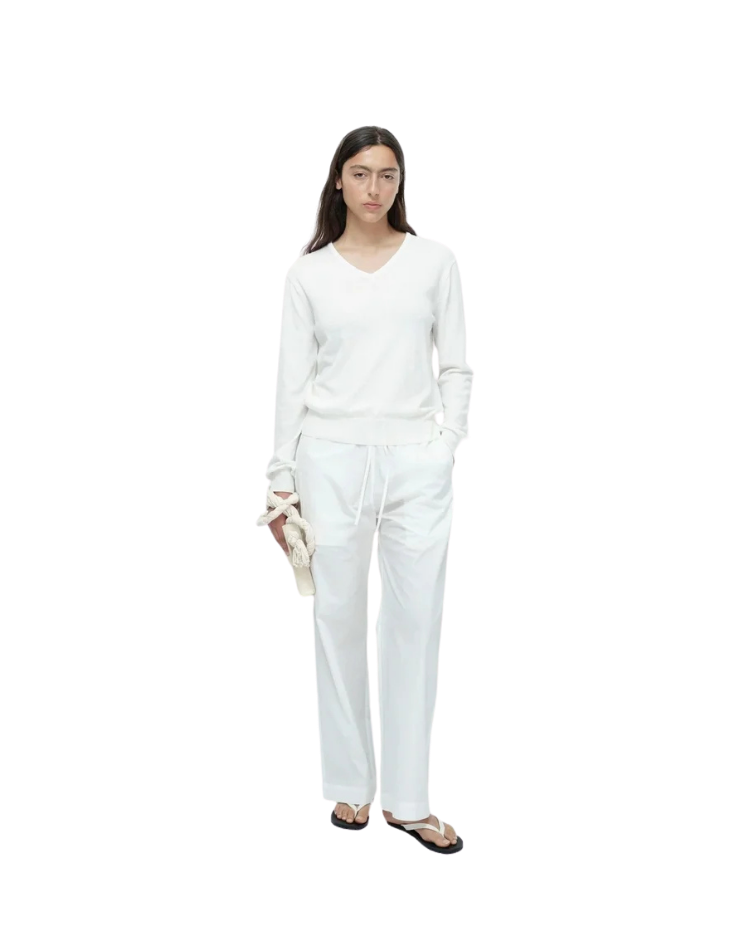 MIJEONG PARK Cotton Blend V-neck Knit Top