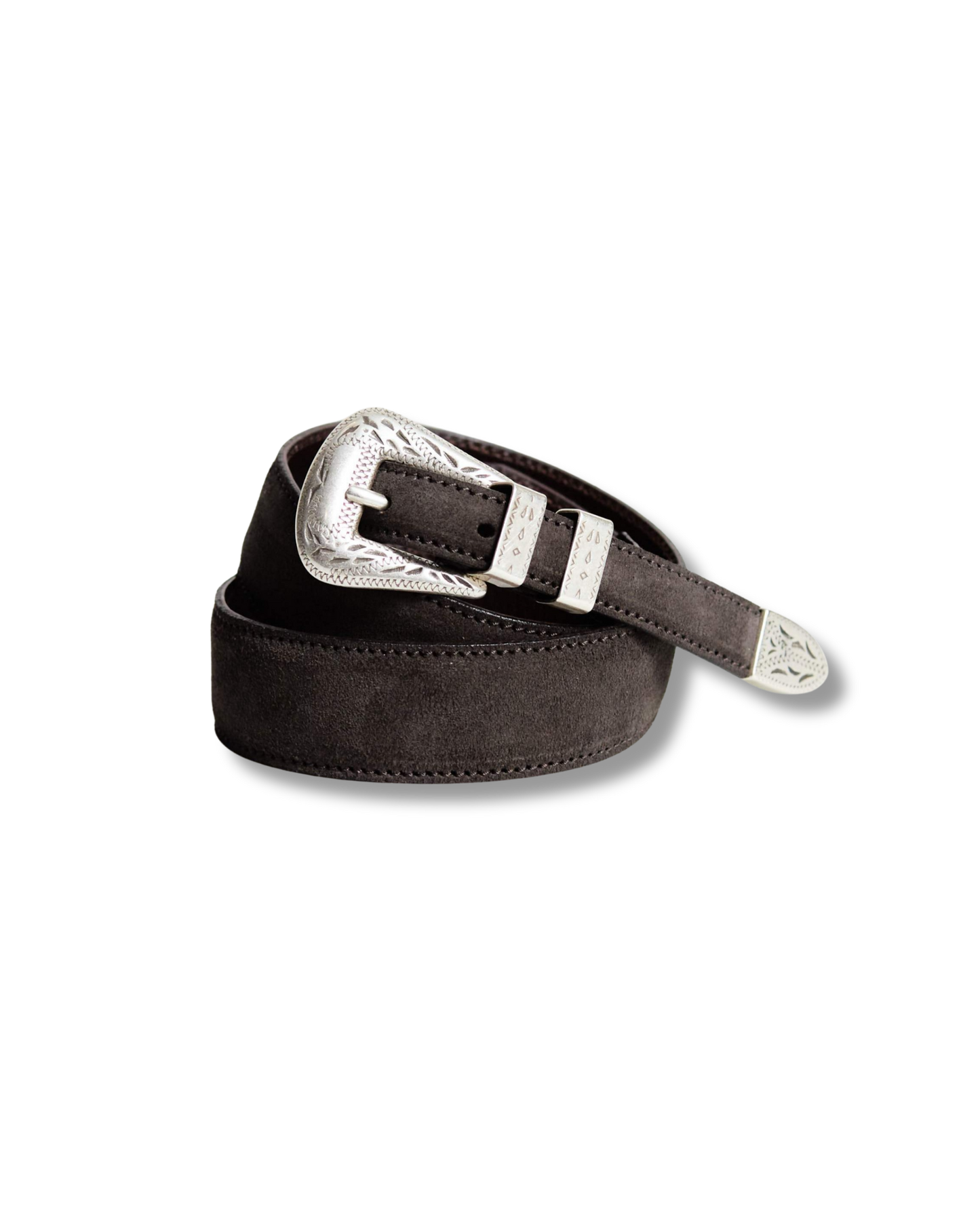 UNCOMMON MAN Bark Brown Suede Western Belt