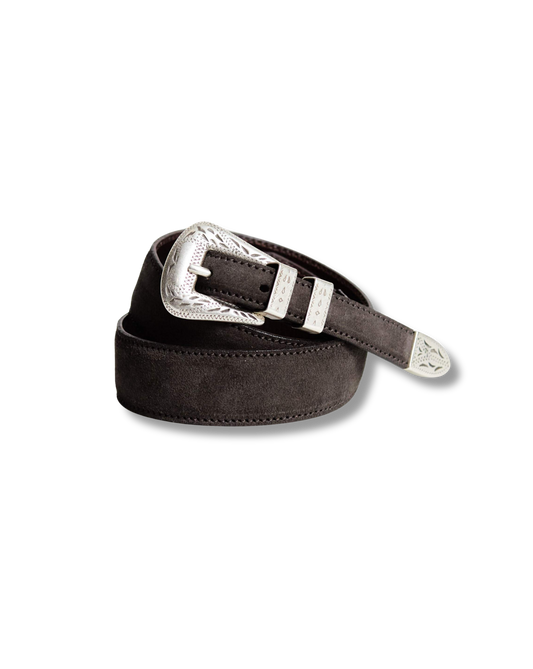 UNCOMMON MAN Bark Brown Suede Western Belt