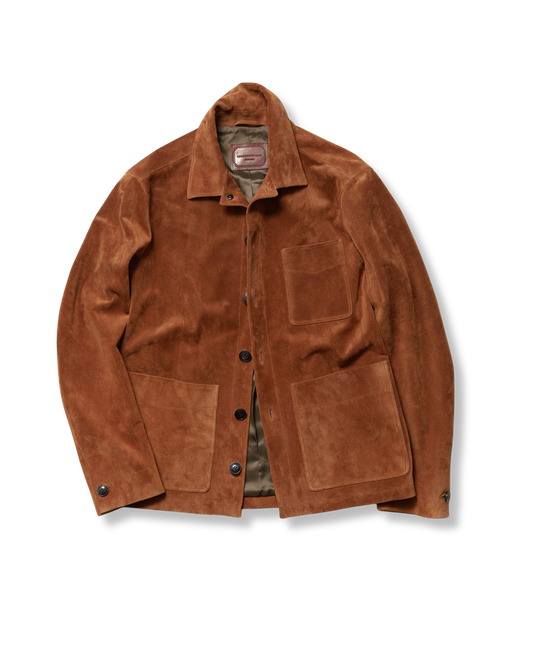 UNCOMMON MAN Whiskey Calf Suede Chore Coat