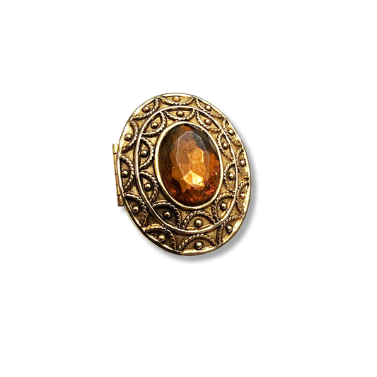 HOUSE OF GOOD MERCANTILE Amber Stone Perfumed Brooch