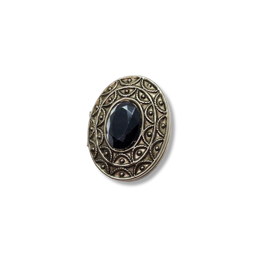HOUSE OF GOOD MERCANTILE Black Stone Perfumed Brooch