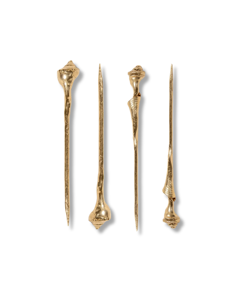 SHELTON METAL Welk Shell Cocktail Picks Set of 4