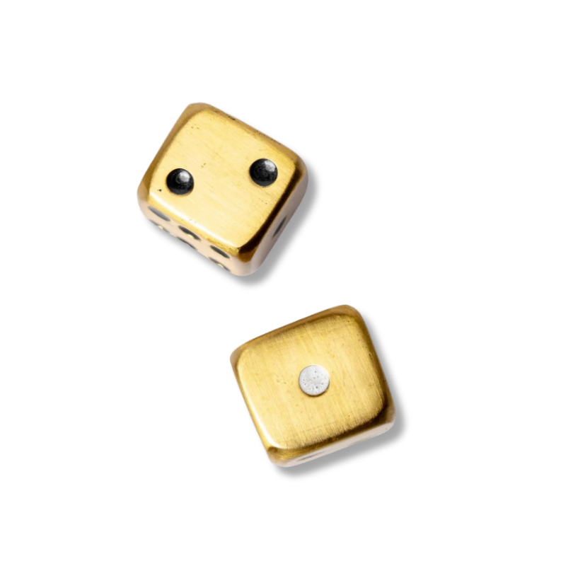 SHELTON METAL Brass Dice Set of 2