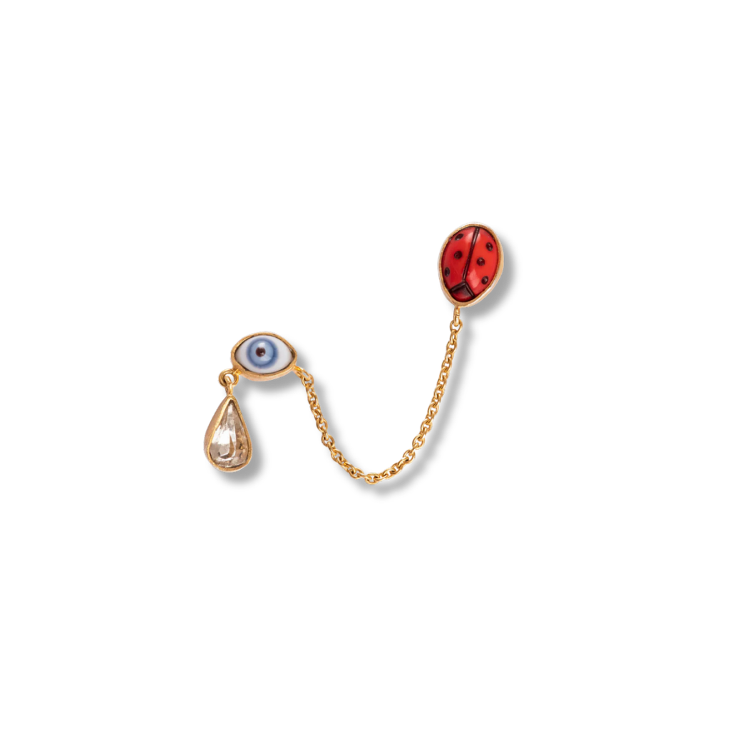GRAINNE MORTON Eye Teardrop Double Stud Earring
