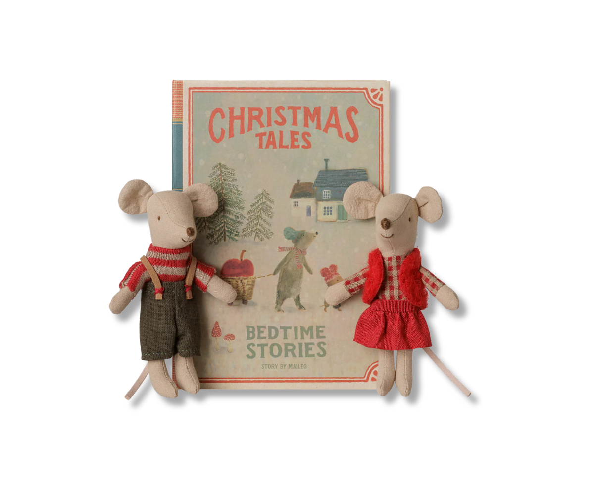 MAILEG Christmas Twin Mice in Book