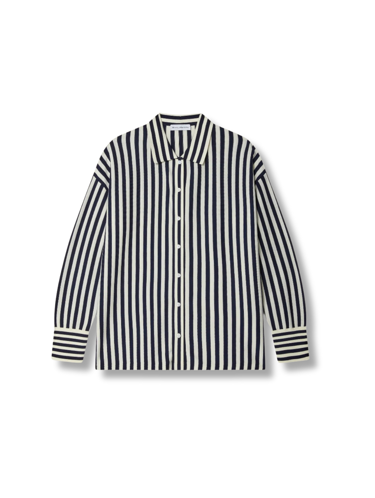 WHITE & WARREN Superfine Organic Cotton Striped Shirt