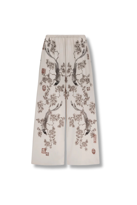 SABINA SAVAGE Zouyu, Cry The Deer Silk Simple Trousers
