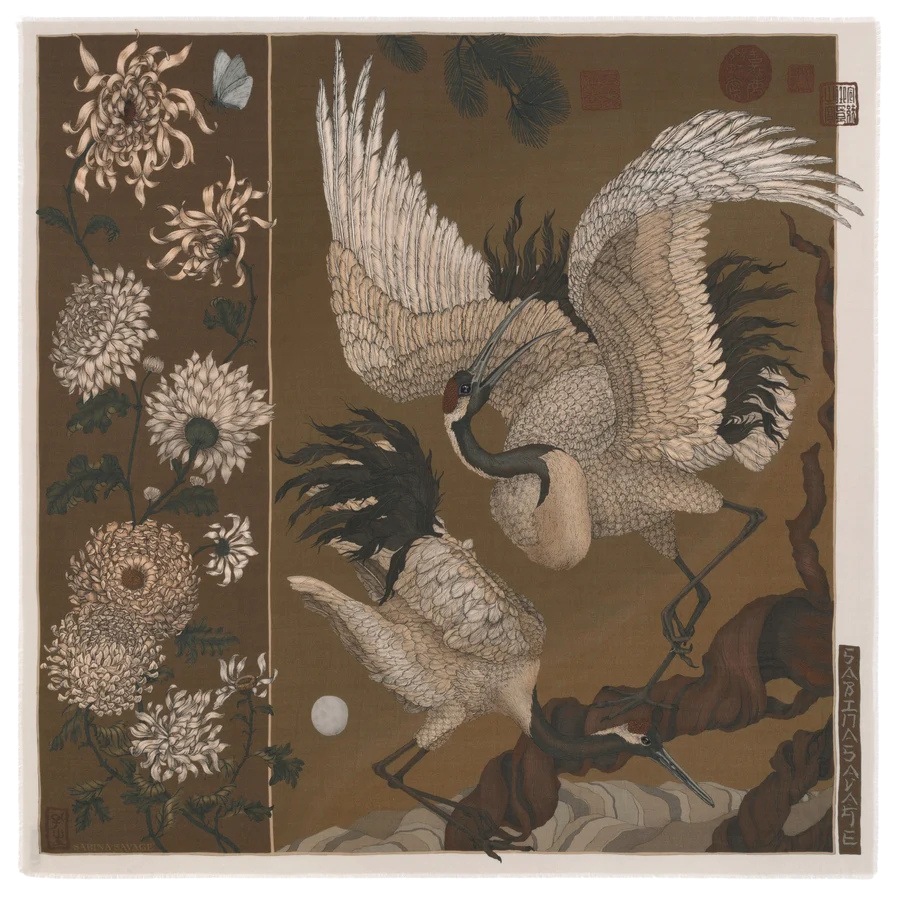 SABINA SAVAGE Wind Dancer, Heaven Caller Wool Scarf