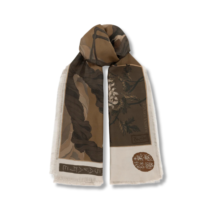SABINA SAVAGE Wind Dancer, Heaven Caller Silk Twill Rectangle