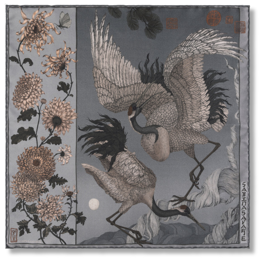 SABINA SAVAGE Wind Dancer, Heaven Caller Silk Scarf