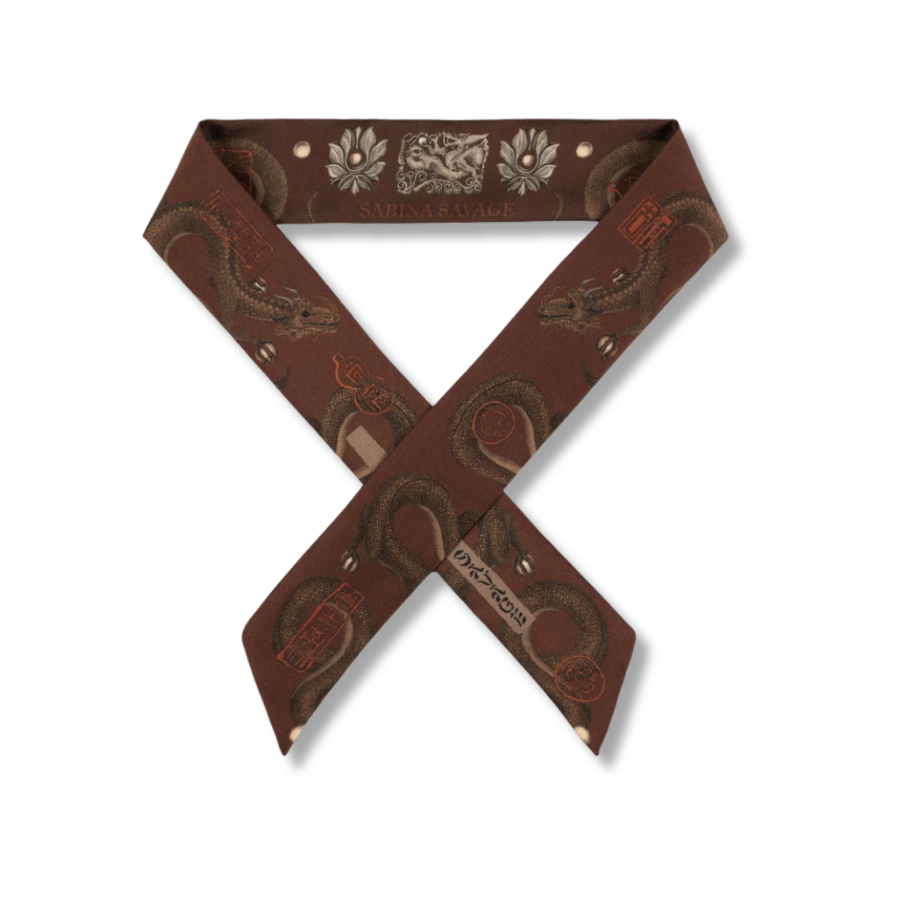SABINA SAVAGE Chasing The Pearl Ribbon Scarf