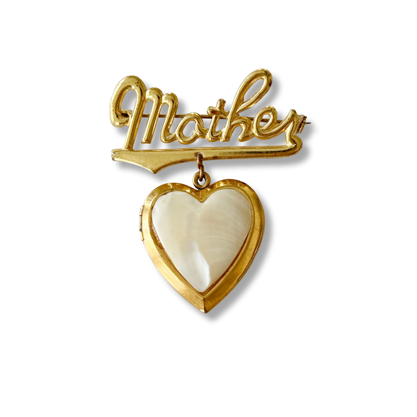 HOUSE OF GOOD MERCANTILE Mother Pearl Heart Perfumed Brooch