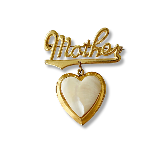 HOUSE OF GOOD MERCANTILE Mother Pearl Heart Perfumed Brooch