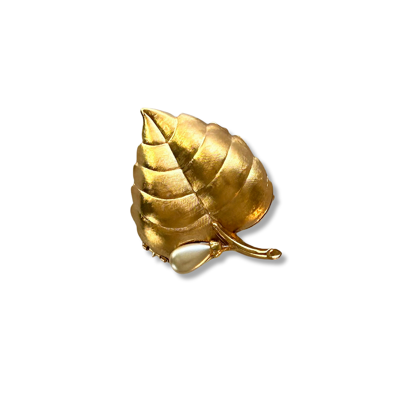 HOUSE OF GOOD MERCANTILE Leaf with Pearl Perfumed Brooch