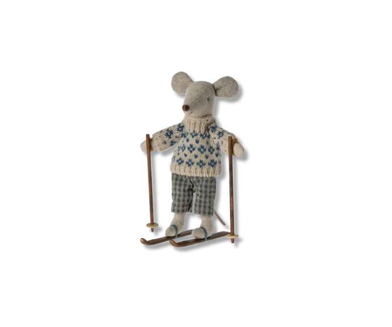 MAILEG Winter Mouse Dad with Ski Set
