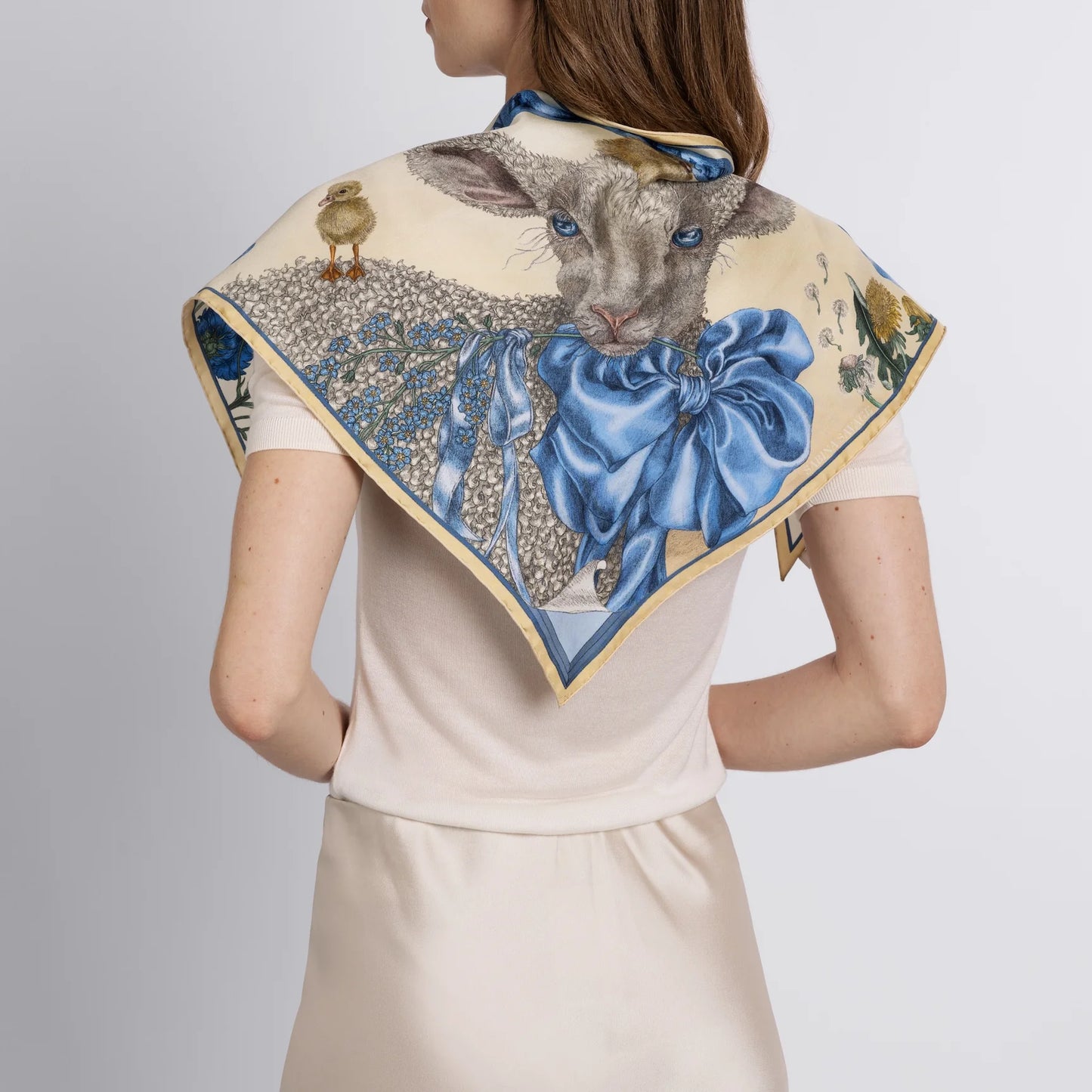 SABINA SAVAGE London Bridge Is Falling Down Triangular Silk Scarf