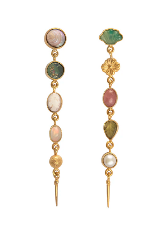 GRAINNE MORTON Five Charm Victorian Drop Earrings