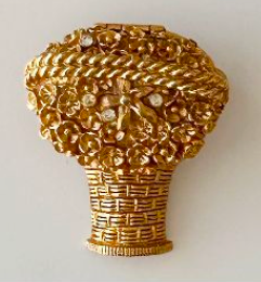 HOUSE OF GOOD MERCANTILE Flower Basket Perfumed Brooch