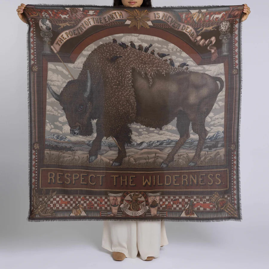 SABINA SAVAGE Secrets of the Bison Wool Scarf