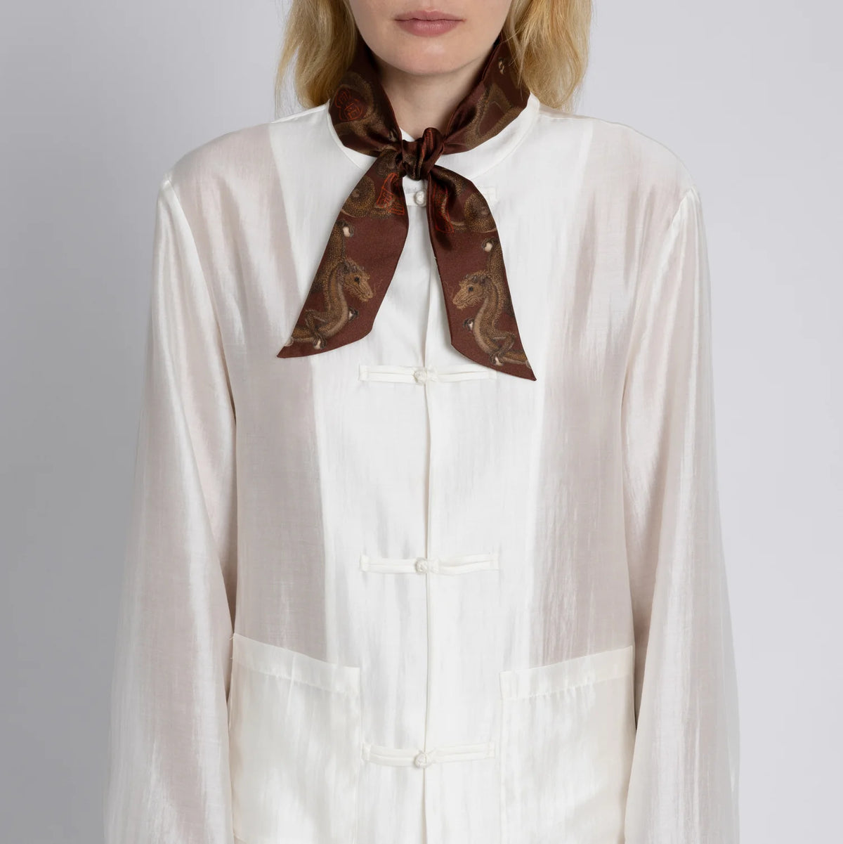 SABINA SAVAGE Chasing The Pearl Ribbon Scarf