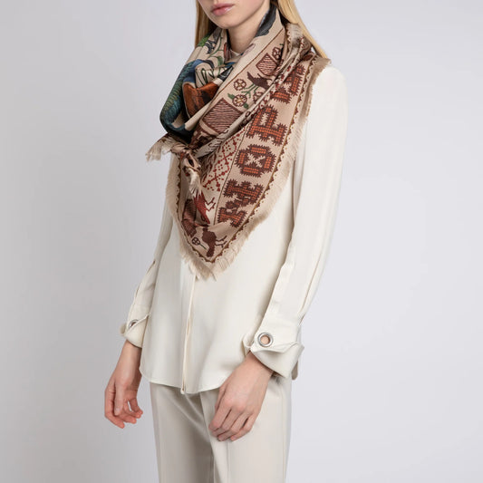 SABINA SAVAGE Birds of Innocence Silk Scarf
