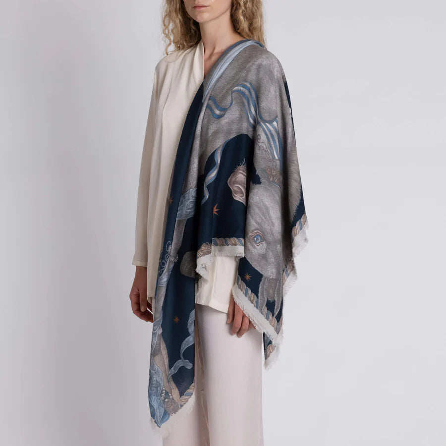 SABINA SAVAGE The Celestial Steed Wool Silk Scarf