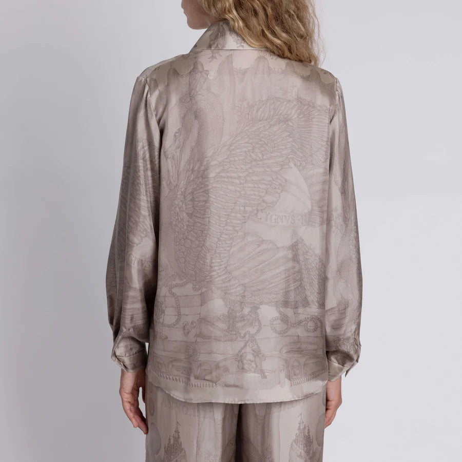 SABINA SAVAGE The Glass Swan Pencil Silk Oxford Shirt