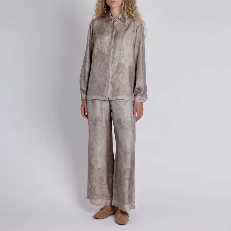 SABINA SAVAGE The Glass Swan Pencil Silk Oxford Shirt