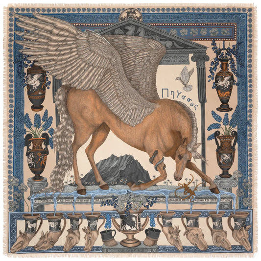 SABINA SAVAGE Temple of Pegasus Silk Scarf