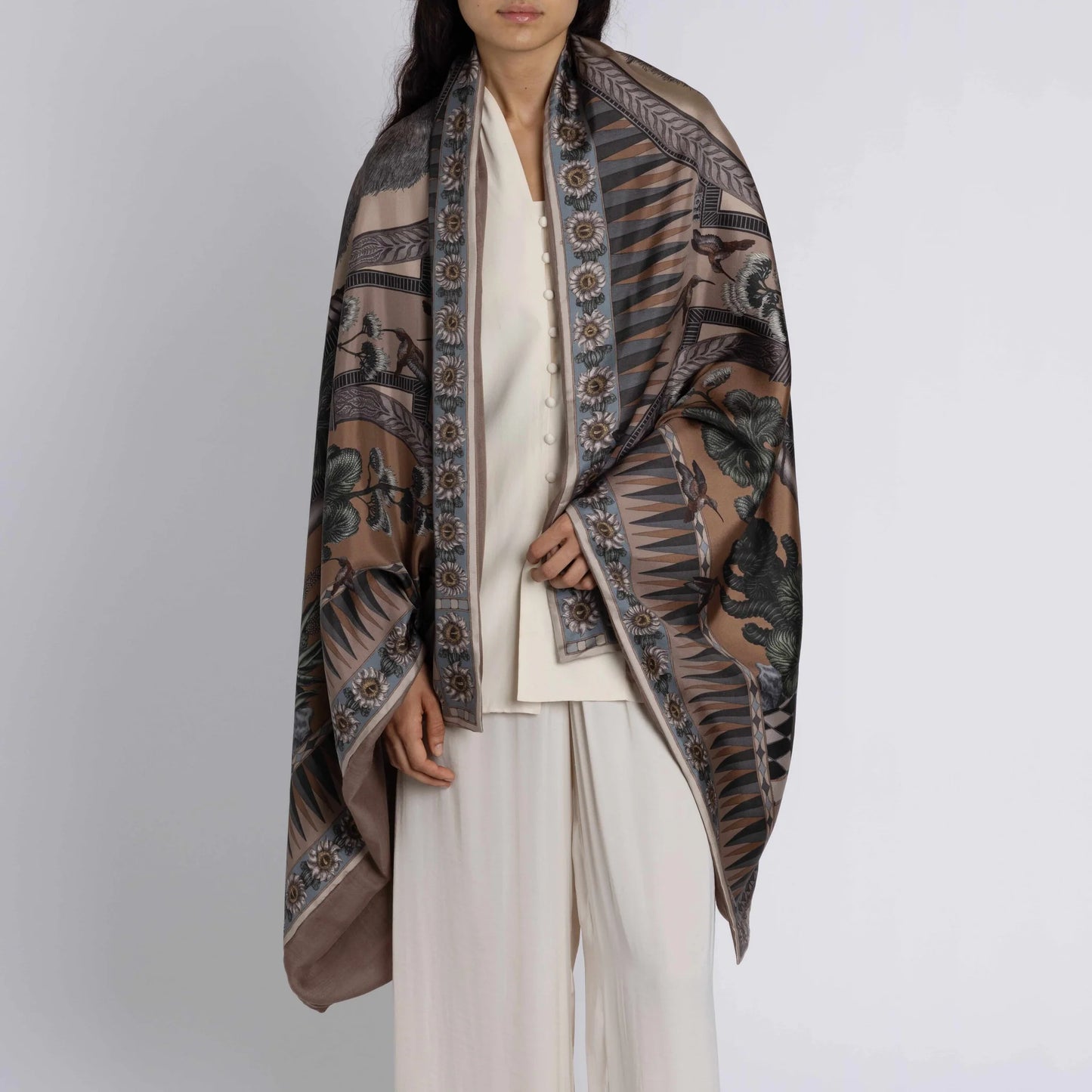 SABINA SAVAGE The Wolf You Feed Cashmere-Lined Stole