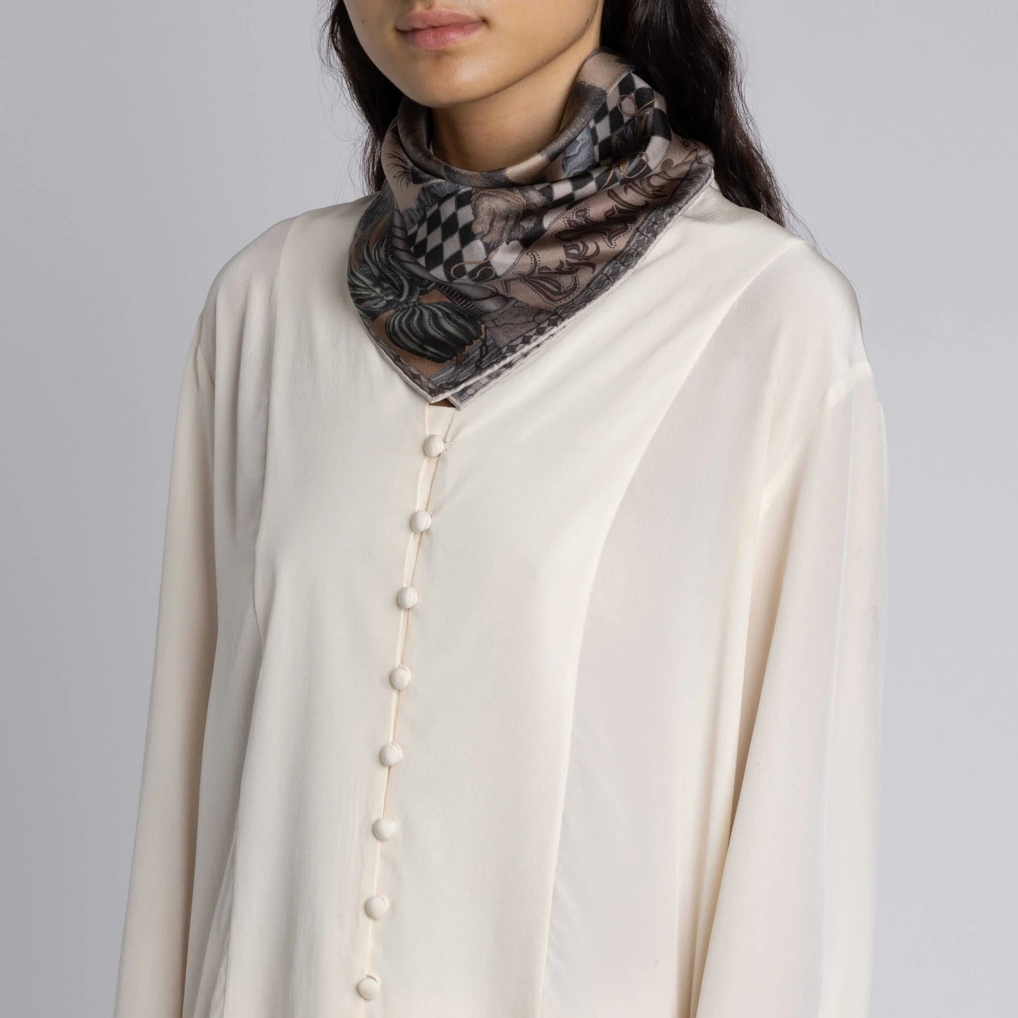 SABINA SAVAGE The Wolf You Feed Small Silk Scarf Desert Dawn