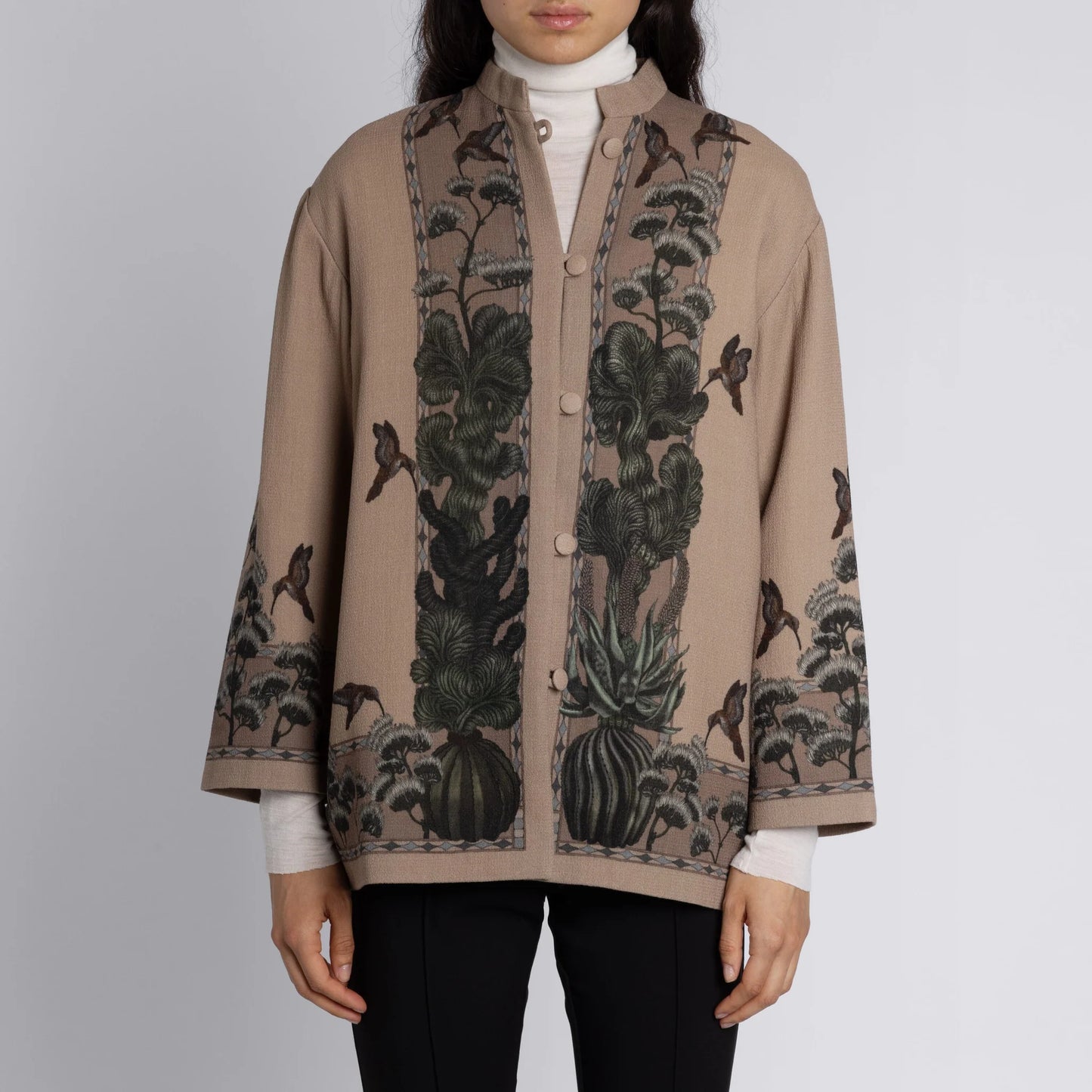 SABINA SAVAGE The Wolf You Feed Wool Crepe Lounge Jacket