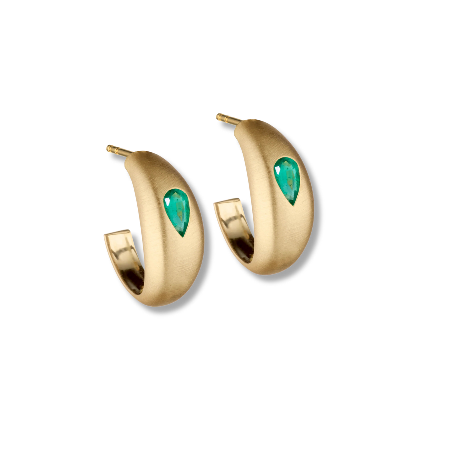 ELIZABETH MOORE Emerald Teardrop Hoops