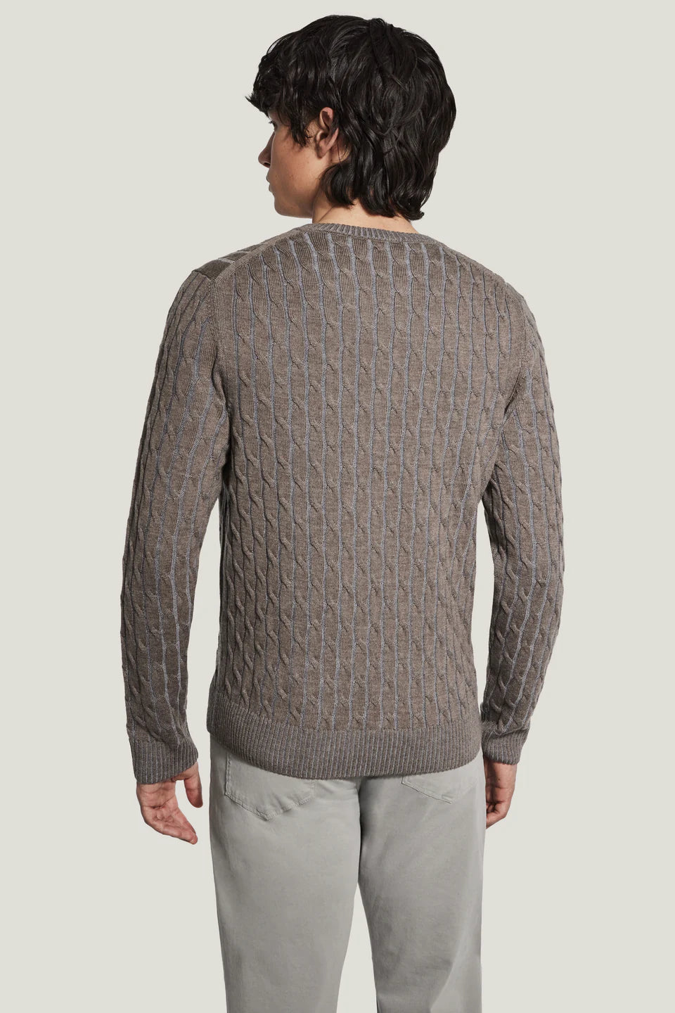 JACK VICTOR Cable Crew Neck
