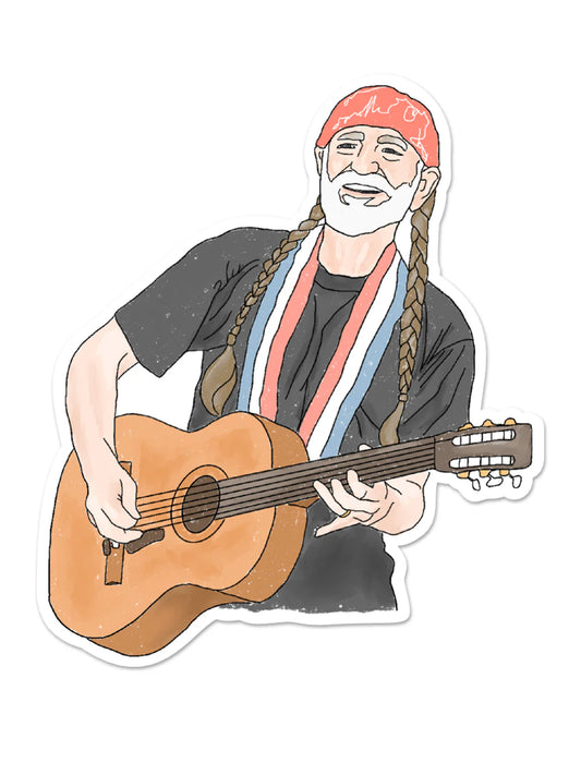 MADDON AND CO Willie Nelson Sticker