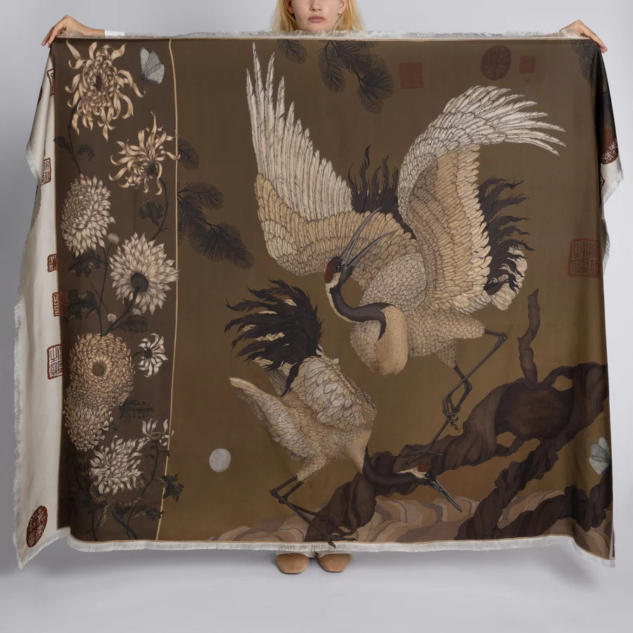 SABINA SAVAGE Wind Dancer, Heaven Caller Silk Twill Rectangle