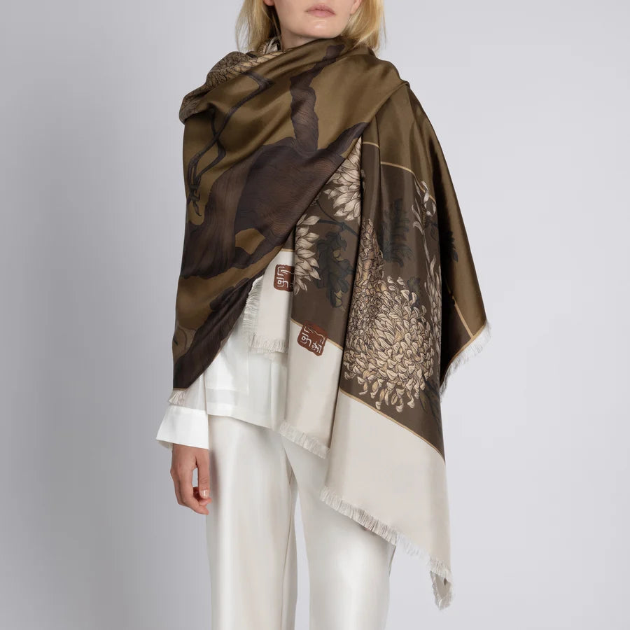 SABINA SAVAGE Wind Dancer, Heaven Caller Silk Twill Rectangle