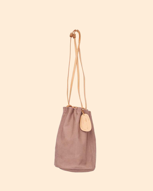 KAMARO'AN Naturally Dyed Woven Drawstring Bucket Bag