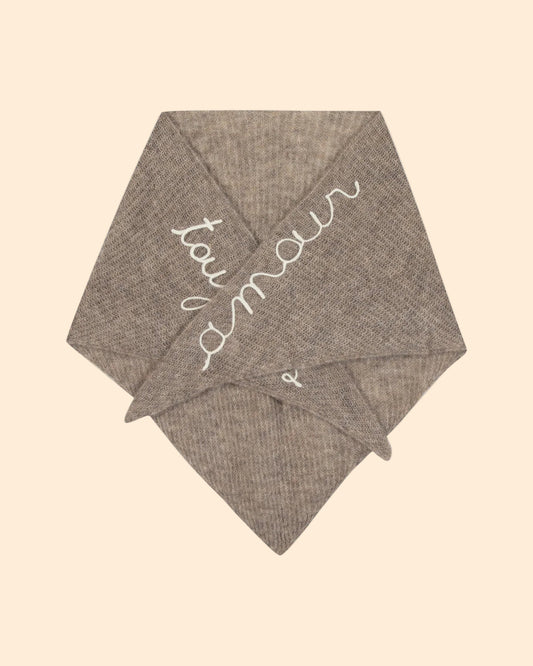 MAISON LABICHE Esperou Amour Toujours Wool Alpaca Triangle Scarf