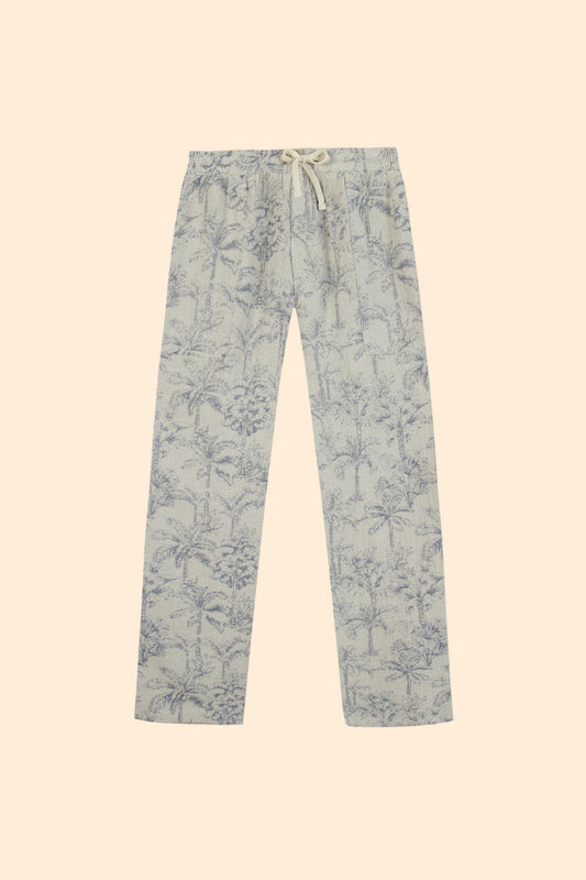 MAISON LABICHE Guigner Blue Palm Tree Pant
