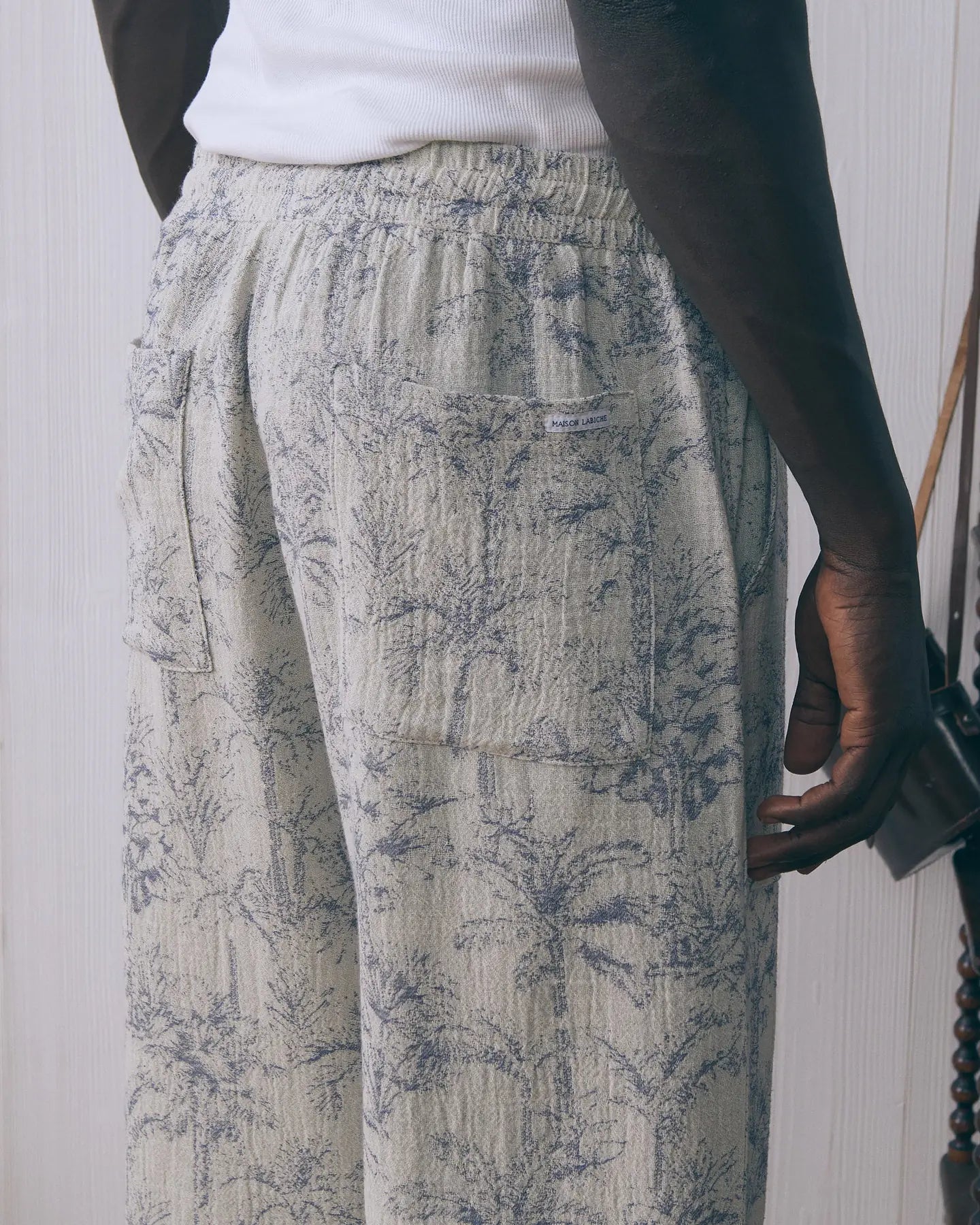 MAISON LABICHE Guigner Blue Palm Tree Pant