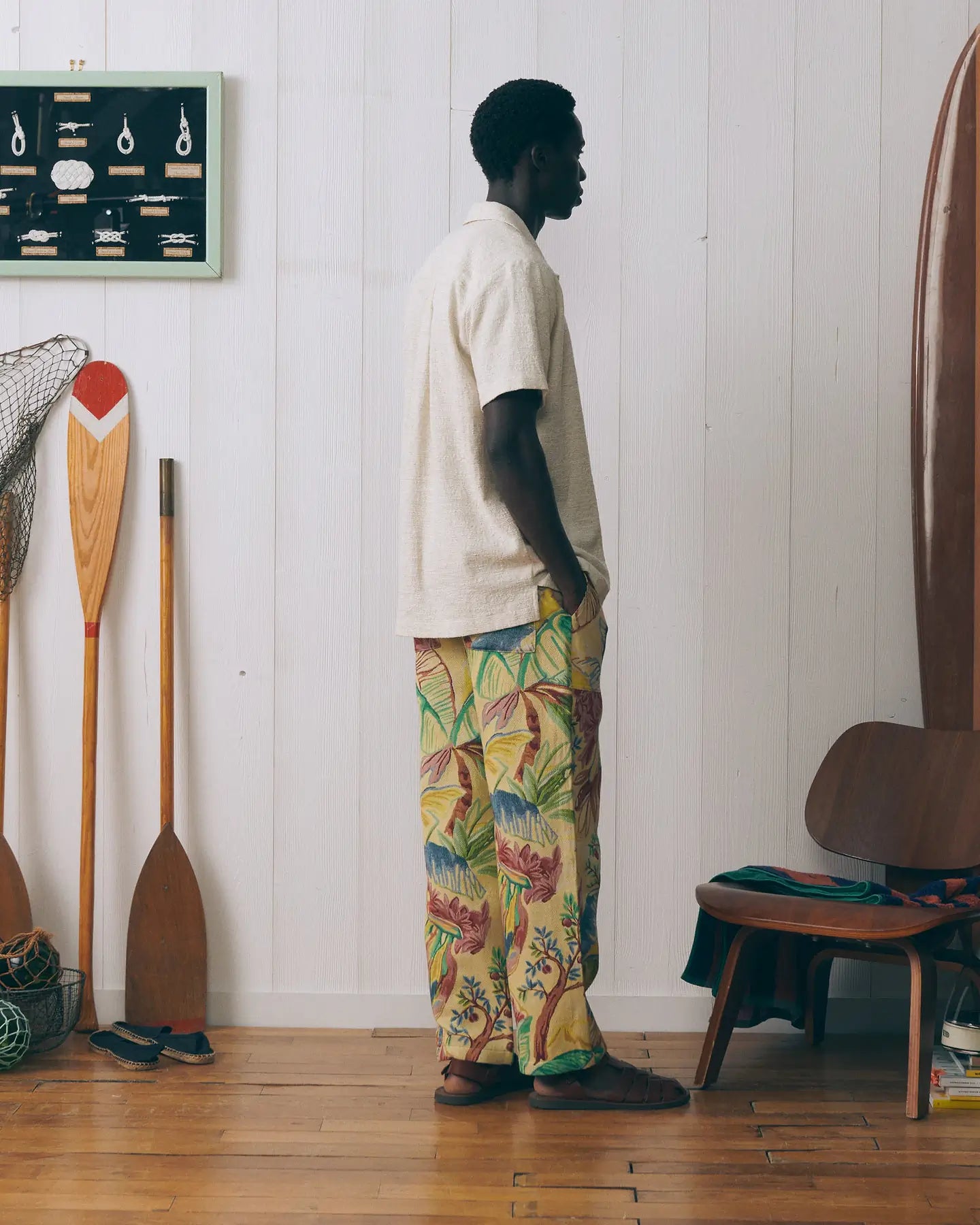 MAISON LABICHE Guigner Jacquard Palm Tree Pant