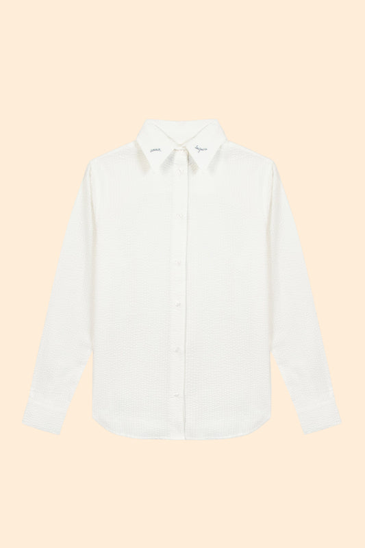 MAISON LABICHE Grisel Seersucker Amour Toujours Shirt