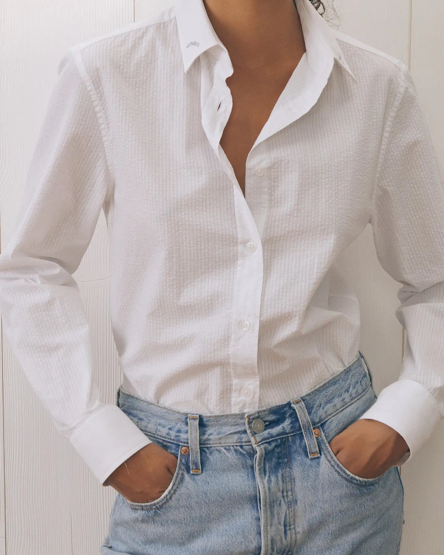 MAISON LABICHE Grisel Seersucker Amour Toujours Shirt