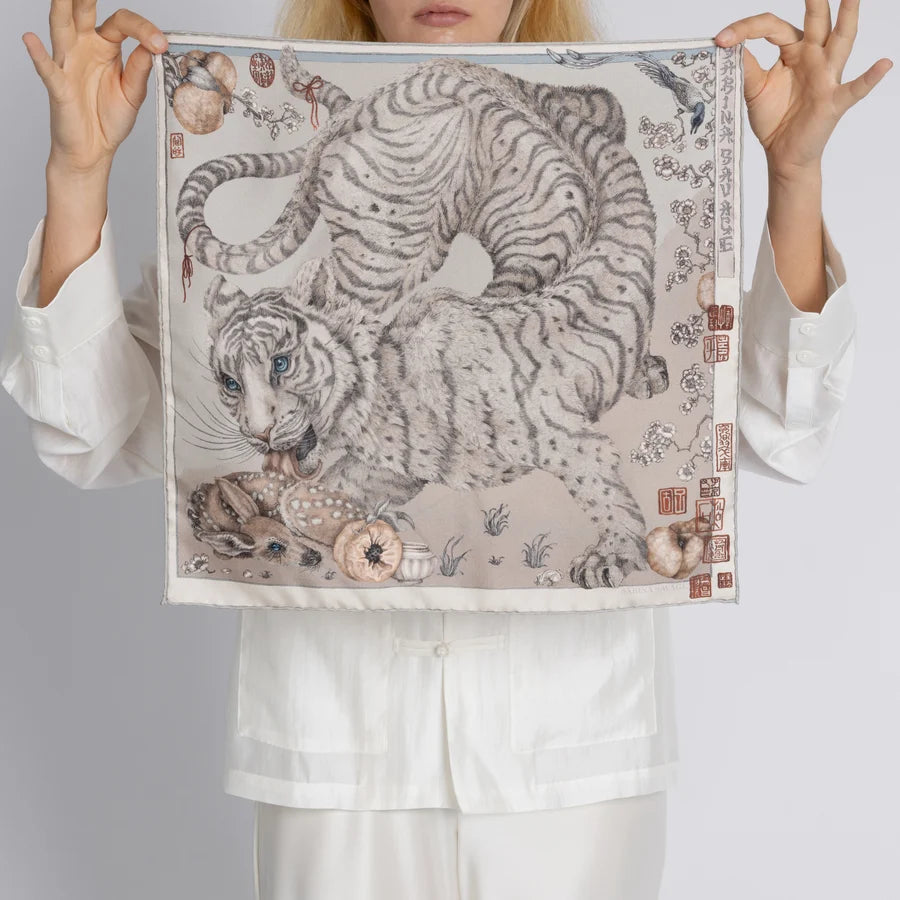 SABINA SAVAGE Zouyu, Cry The Deer Silk Scarf