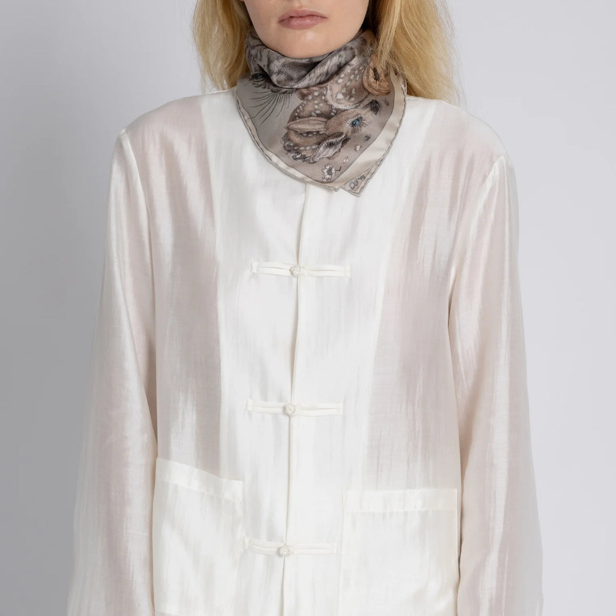 SABINA SAVAGE Zouyu, Cry The Deer Silk Scarf