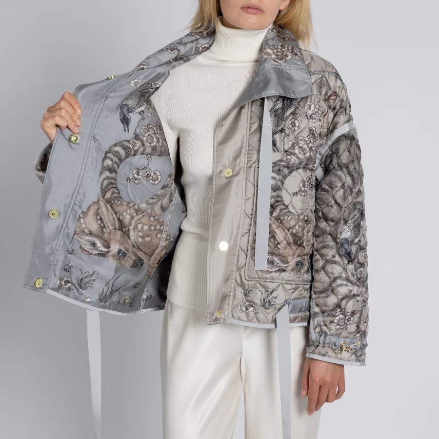 SABINA SAVAGE Zouyu, Cry The Deer Quilted Silk Reversible Jacket