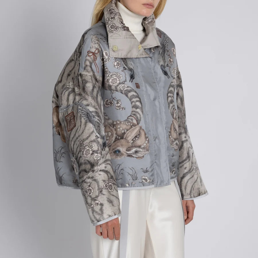 SABINA SAVAGE Zouyu, Cry The Deer Quilted Silk Reversible Jacket
