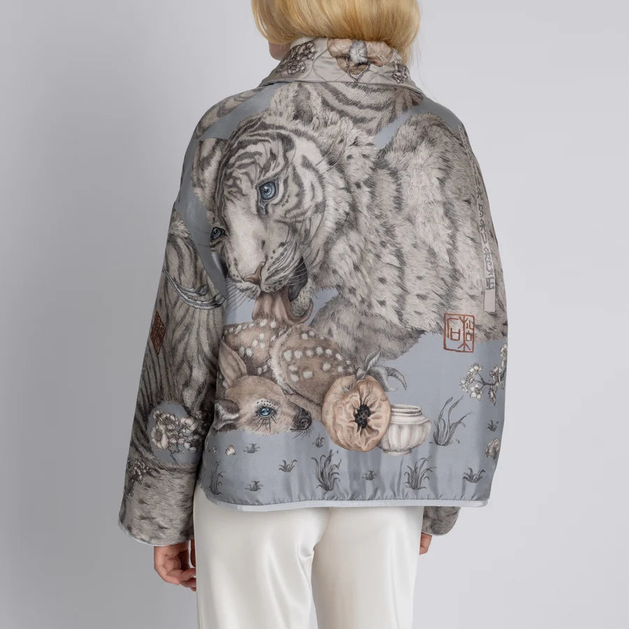 SABINA SAVAGE Zouyu, Cry The Deer Quilted Silk Reversible Jacket